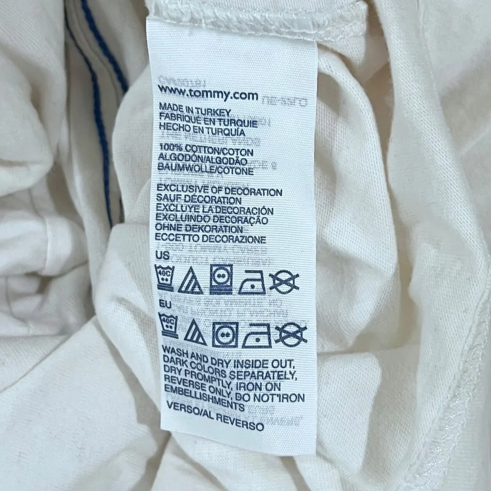 Tommy Hilfiger State Logo Print Short Sleeve White Tshirt - Picture 5 of 5